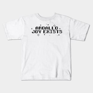 Aroallo Joy Exists - Aromantic Allosexual Pride Pixel Art (dark) Kids T-Shirt